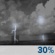 Thursday Night: A chance of showers and thunderstorms before 2am, then a chance of showers and thunderstorms. Mostly cloudy, with a low around 72. Chance of precipitation is 30%. New rainfall amounts less than a tenth of an inch possible. Thursday Night: Chance Showers And Thunderstorms